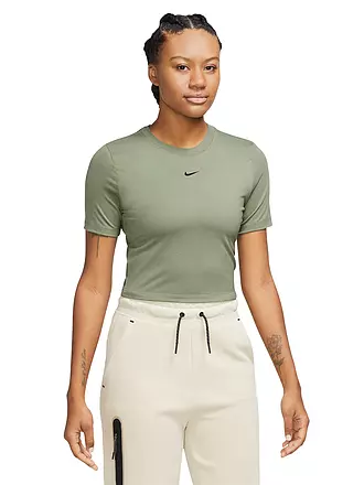 NIKE | Damen T-Shirt Sportswear Essential Cropped | olive