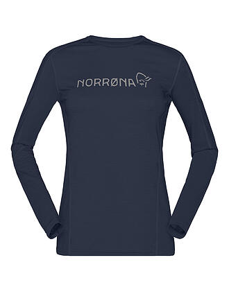 NORRØNA | Damen Funktionsshirt falketind Equaliser Merino Round Neck | dunkelblau