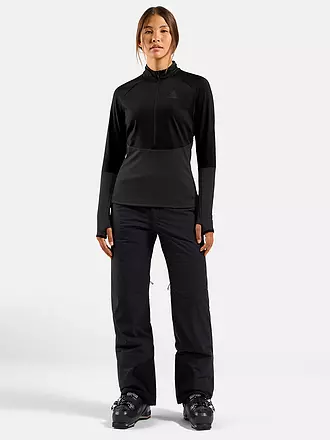 ODLO | Damen Unterzieh Zipshirt Descent Ceramiwarm | braun