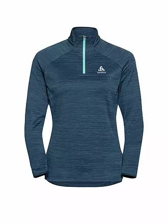 ODLO | Damen Unterzieh Zipshirt Run Easy Mid Layer | petrol