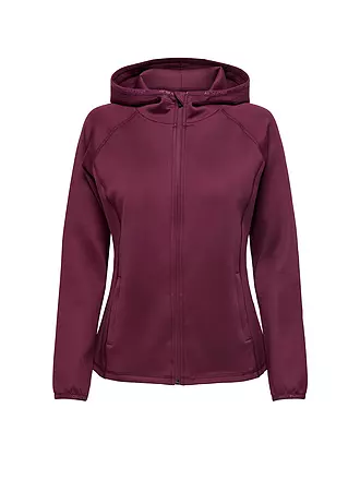 ONLY PLAY | Damen Fitness Kapuzenjacke | dunkelrot