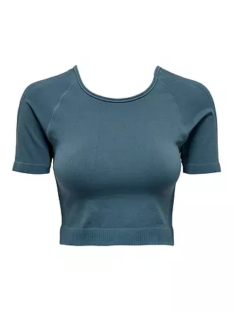 ONLY PLAY | Damen Fitnessshirt Seamless Cropped | blau