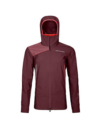 ORTOVOX | Damen Softshelljacke Pala Hoodie | dunkelrot