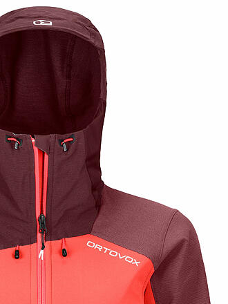 ORTOVOX | Damen Softshelljacke Westalpen Swisswool Hoodie | Koralle