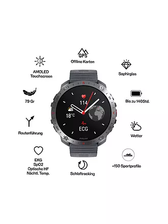 POLAR | Outdoor-Multisportuhr Grit X2 Pro | grau
