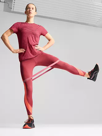 PUMA | Damen Fitnessshirt Essential Heather Logo | rot