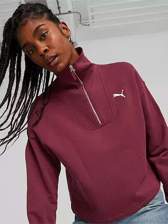 PUMA | Damen Sweater HER Half Zip | dunkelrot