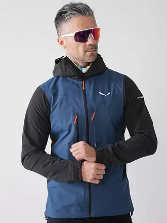 SALEWA | Herren Touren Hybridjacke Sella Durastretch Softshell Hoodie | schwarz