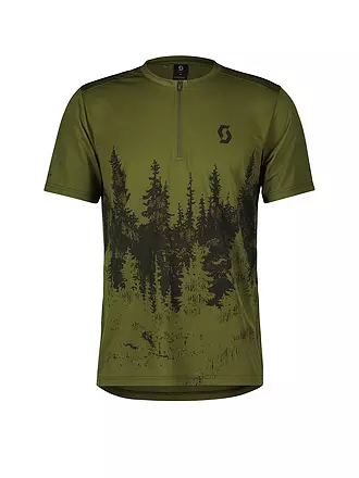 SCOTT | Herren Radshirt Trail Flow Zip SS | dunkelgrün