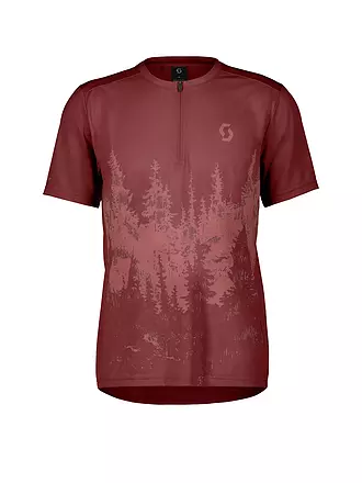 SCOTT | Herren Radshirt Trail Flow Zip SS | dunkelrot