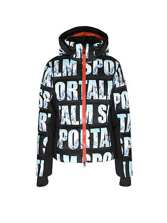 SPORTALM | Damen Echtdaunen Skijacke mit Lettering und Bergdruck | schwarz