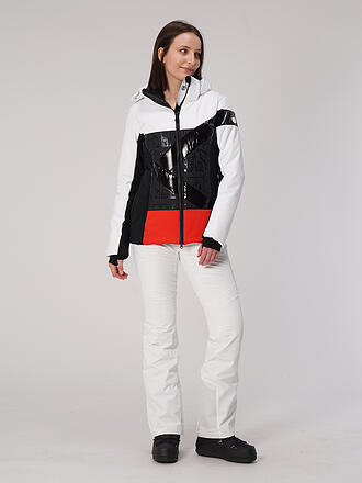 SPORTALM | Damen Skijacke in gekonntem Materialmix und Colour Blocking | schwarz