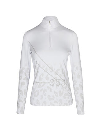 SPORTALM | Damen Unterzieh Zipshirt mit Motiv in metallic icegold | weiß