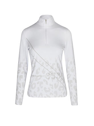 SPORTALM | Damen Unterzieh Zipshirt mit Motiv in metallic icegold | weiss