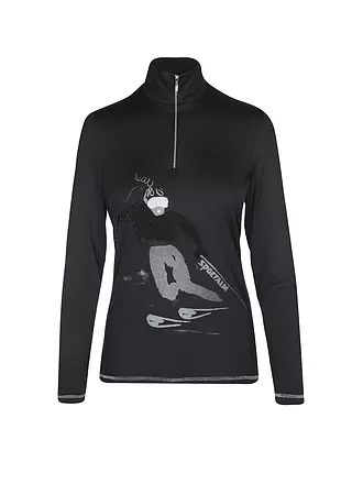 SPORTALM | Damen Unterzieh Zipshirt mit Motiv | weiss