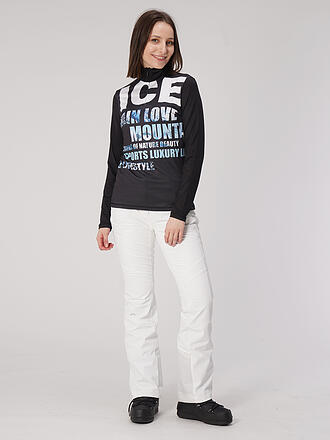 SPORTALM | Damen Unterzieh Zipshirt mit Wordingdruck | schwarz