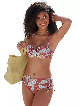 SUNSEEKER | Damen Bikinioberteil  Bandeau Bügel Black-Print | orange