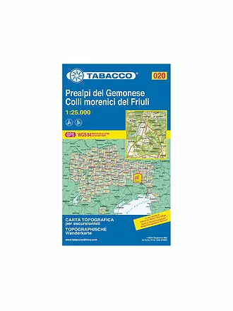 TABACCO | Wanderkarte - Prealpi del Gemonese, Colli morenici del Friuli 1:25.000 | keine Farbe