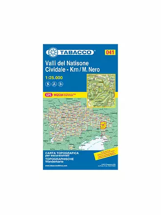 TABACCO | Wanderkarte - Valli del Natisone, Cividale, Krn/Monte Nero 1:25.000 | keine Farbe