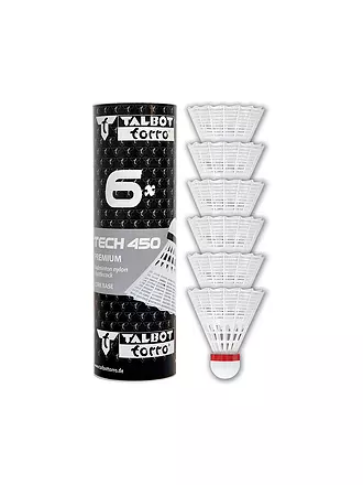 TALBOT TORRO | Badmintonball Tech 450 Premium 6er Dose | rot