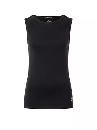 THE SPIRIT OF OM | Damen Yogatank Bambus High Neck | schwarz