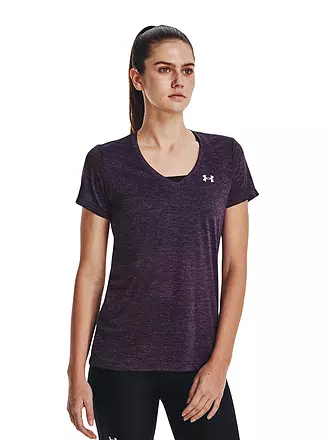 UNDER ARMOUR | Damen Fitnessshirt UA Tech™ Oberteil mit Twist-Effekt und V-Ausschnitt | hellblau