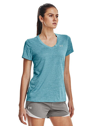 UNDER ARMOUR | Damen Fitnessshirt UA Tech™ Oberteil mit Twist-Effekt und V-Ausschnitt | grau