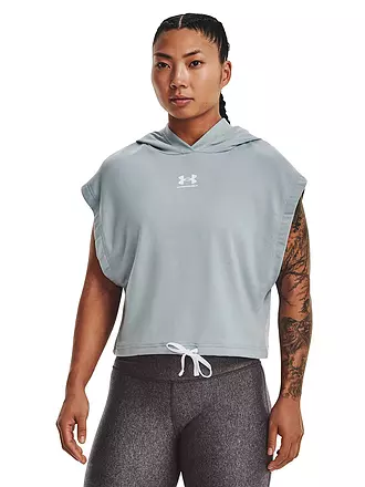 UNDER ARMOUR | Damen Hoodie UA Rival Kurzarm aus French Terry | hellblau