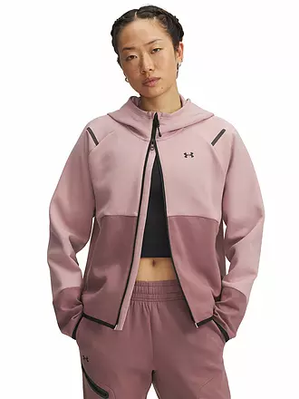 UNDER ARMOUR | Damen Kapuzenjacke UA Unstoppable Fleece mit durchgehendem Zip | beere