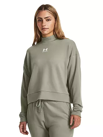 UNDER ARMOUR | Damen Sweater UA Rival Terry Mock Crew | olive