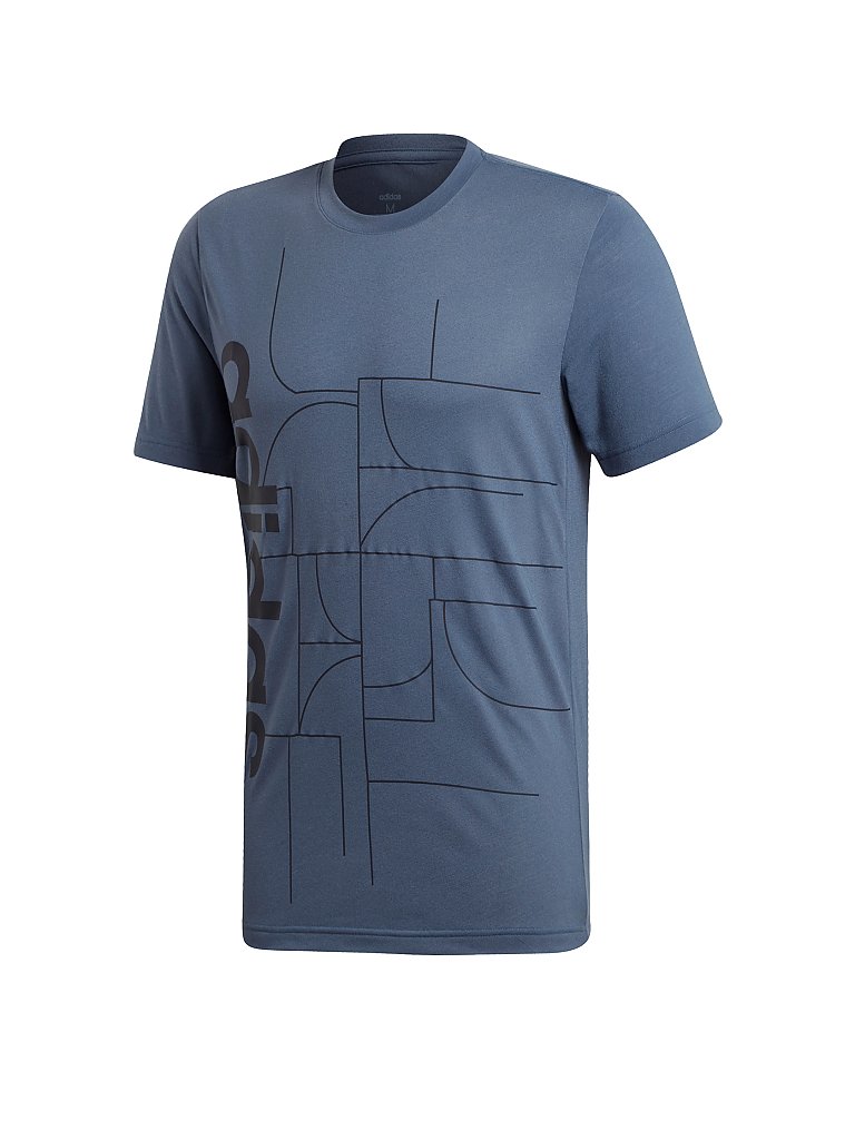 ADIDAS Herren T-Shirt Allover Print blau | S
