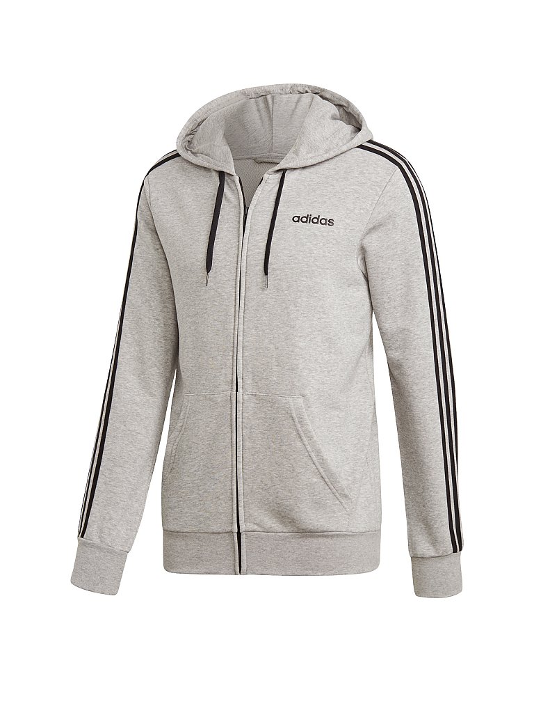 ADIDAS Herren Kapuzenjacke Essentials 3-Streifen grau | XXL