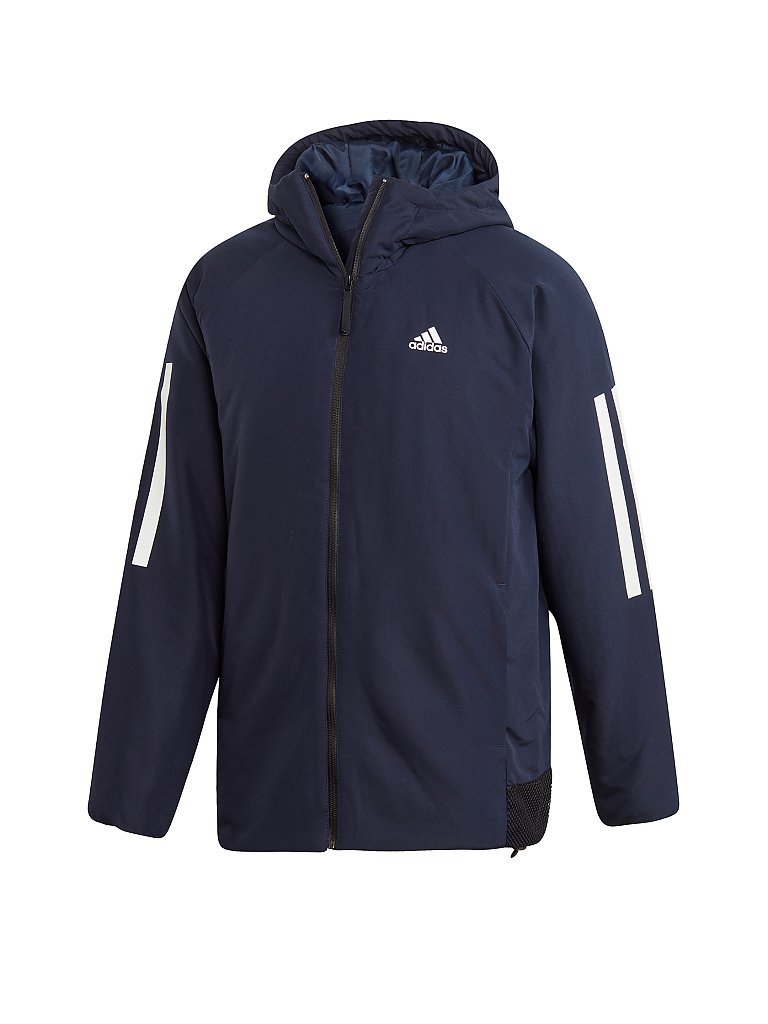 ADIDAS Herren Winterjacke Back-to-Sports 3-Streifen Hooded blau | M
