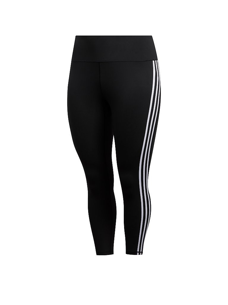 ADIDAS Damen Fitness-Tight 7/8 Believe This 3-Streifen (Plus-Size) schwarz | 1X=46-48