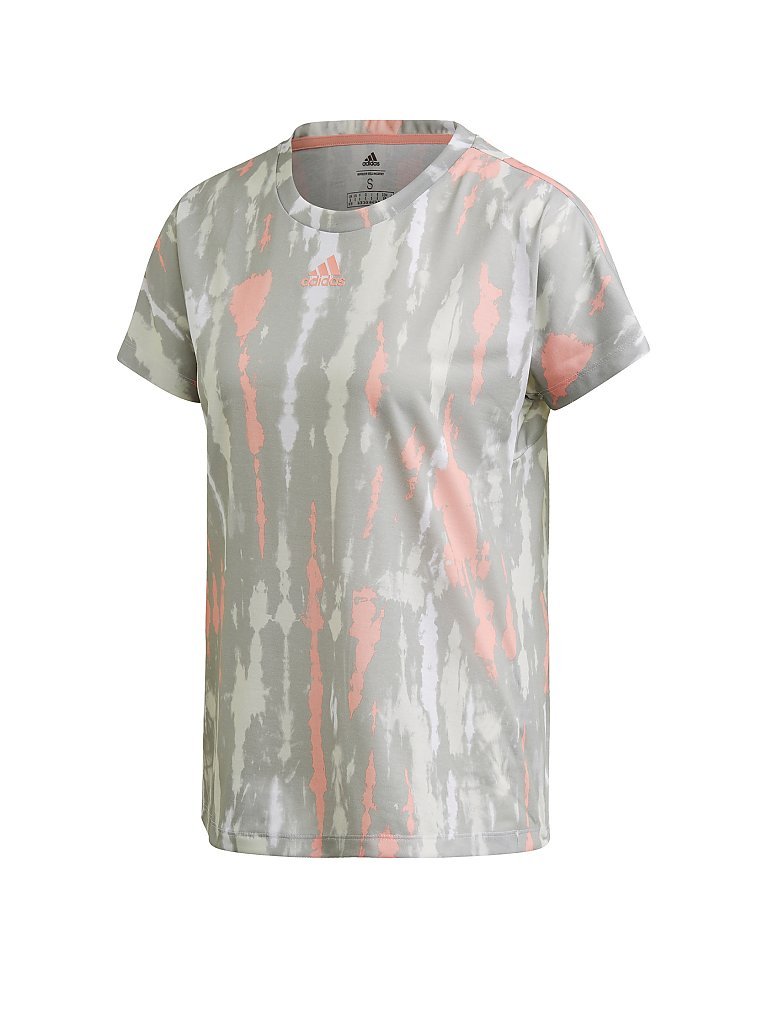 ADIDAS Damen Fitness-Shirt Allover-Print weiß | XS