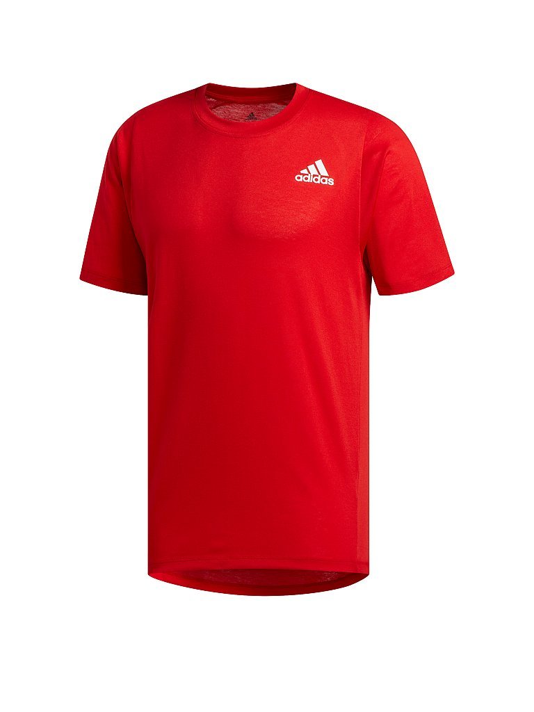 ADIDAS Herren Fitness-Shirt FreeLift Sport Fitted 3-Streifen rot | S