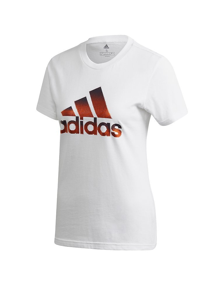 ADIDAS Damen T-Shirt Logo Metallic weiß | XS