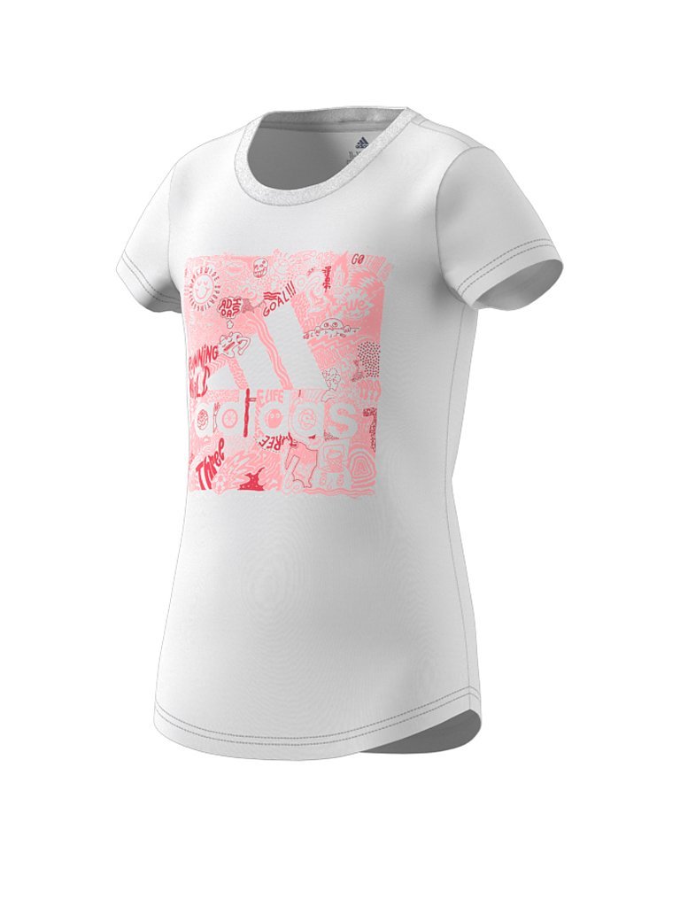 ADIDAS Mädchen T-Shirt Must Haves Doodle Badge of Sport weiß | 140