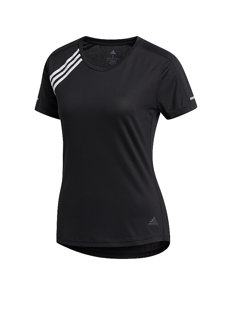 ADIDAS Damen Laufshirt 3-Streifen Run schwarz | XS