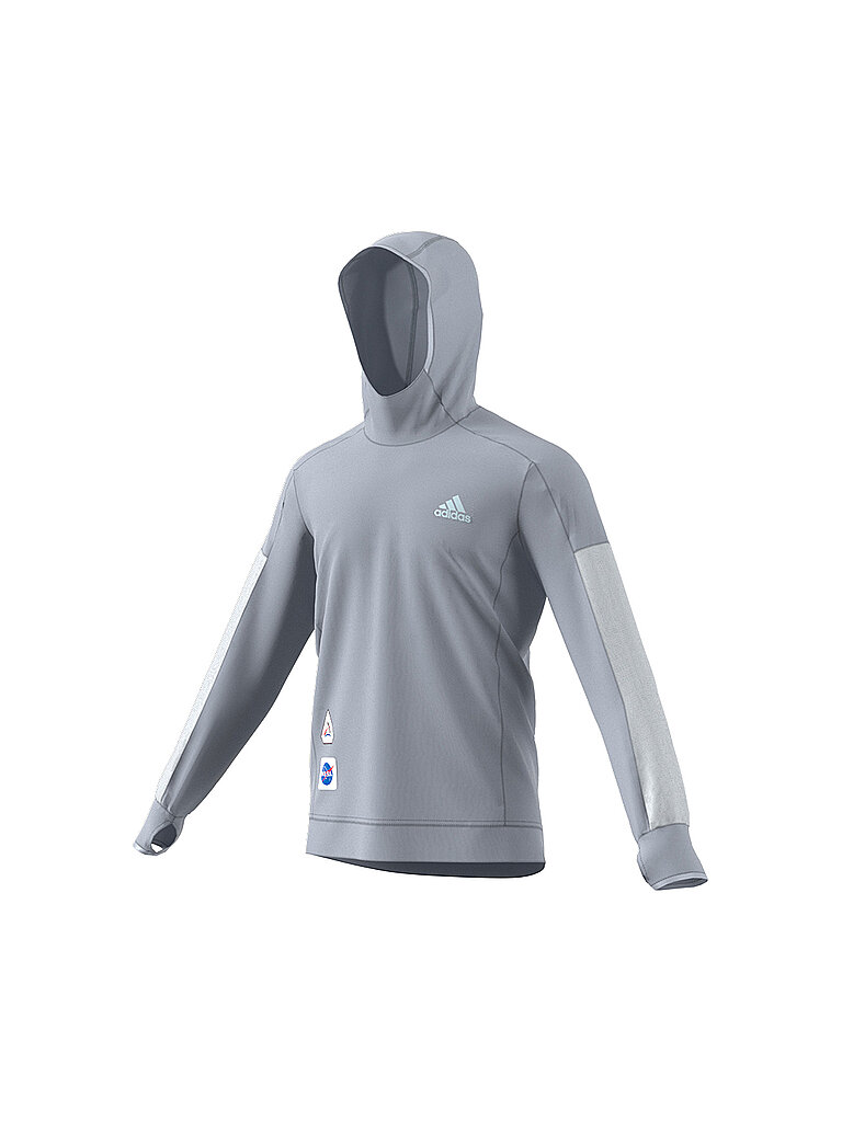 ADIDAS Herren Laufhoodie Space Race silber | S