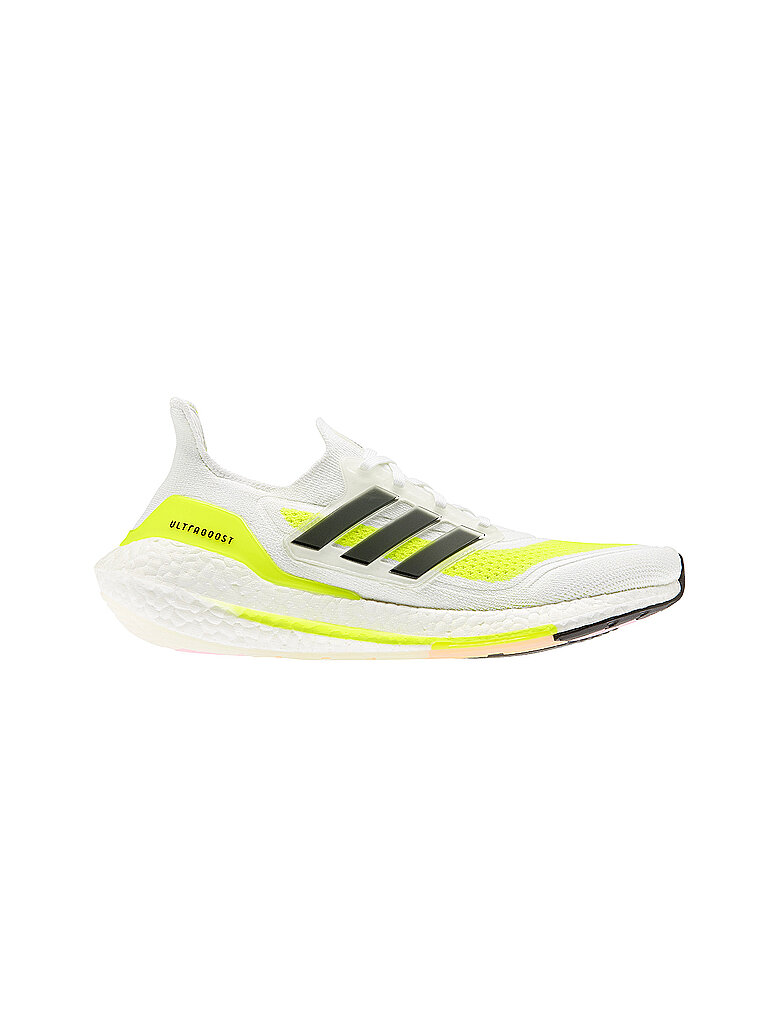 ADIDAS Herren Laufschuhe Ultraboost 21 Cloud White / Core Black / Solar Yellow weiß | 42 2/3