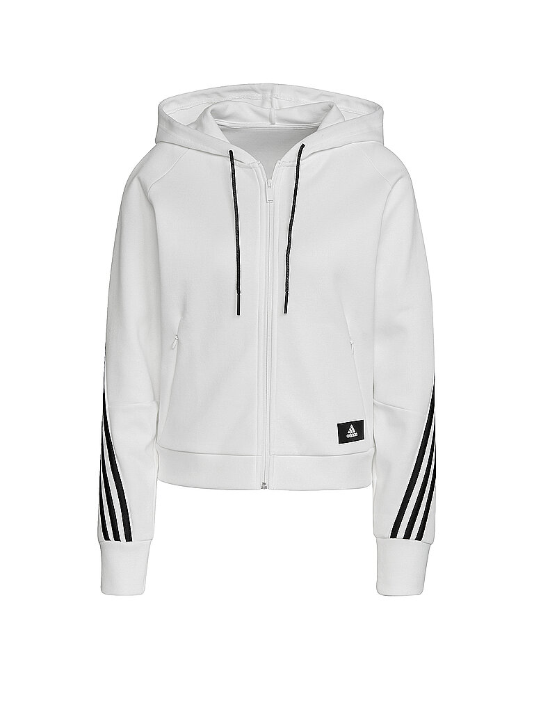 ADIDAS Damen Kapuzenjacke 3-Streifen weiß | S