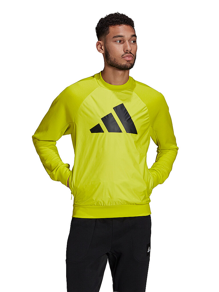 ADIDAS Herren Sweater Sportswear Fabric Block gelb | S