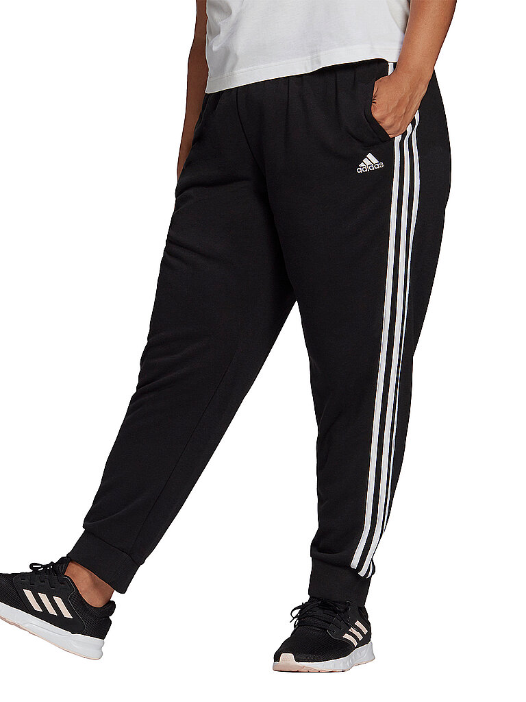 ADIDAS Damen Jogginghose 3-Streifen French Terry schwarz | XL