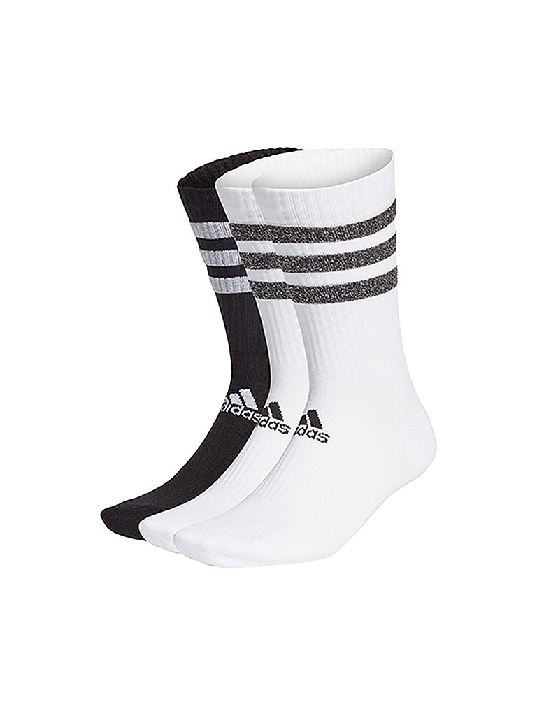 ADIDAS Damen Socken Glam 3-Streifen Cushioned Sport Crew 3er Pkg. weiß | 37-39