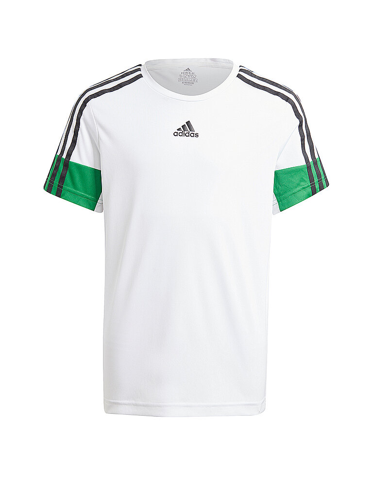 ADIDAS Jungen Fitnessshirt B.A.R. 3-Streifen weiß | 116