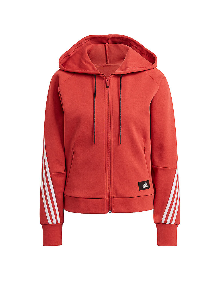 ADIDAS Damen Kapuzenjacke 3-Streifen rot | XS