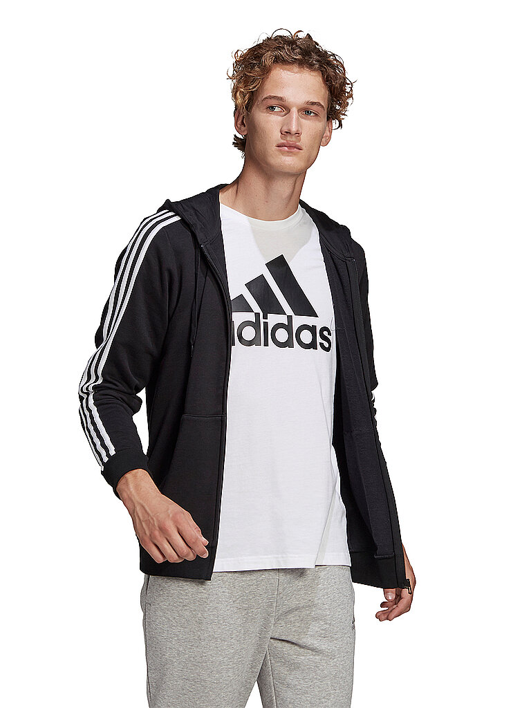 ADIDAS Herren Kapuzenjacke 3-Streifen schwarz | S