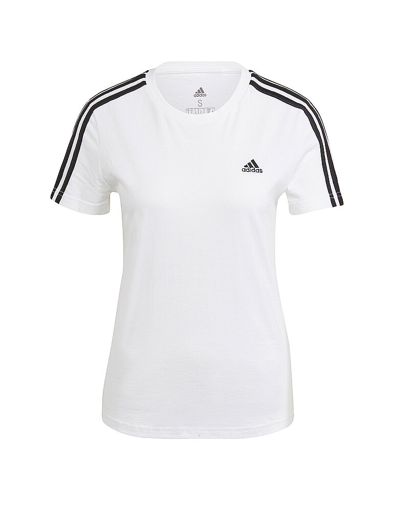 ADIDAS Damen T-Shirt 3-Streifen weiß | XS
