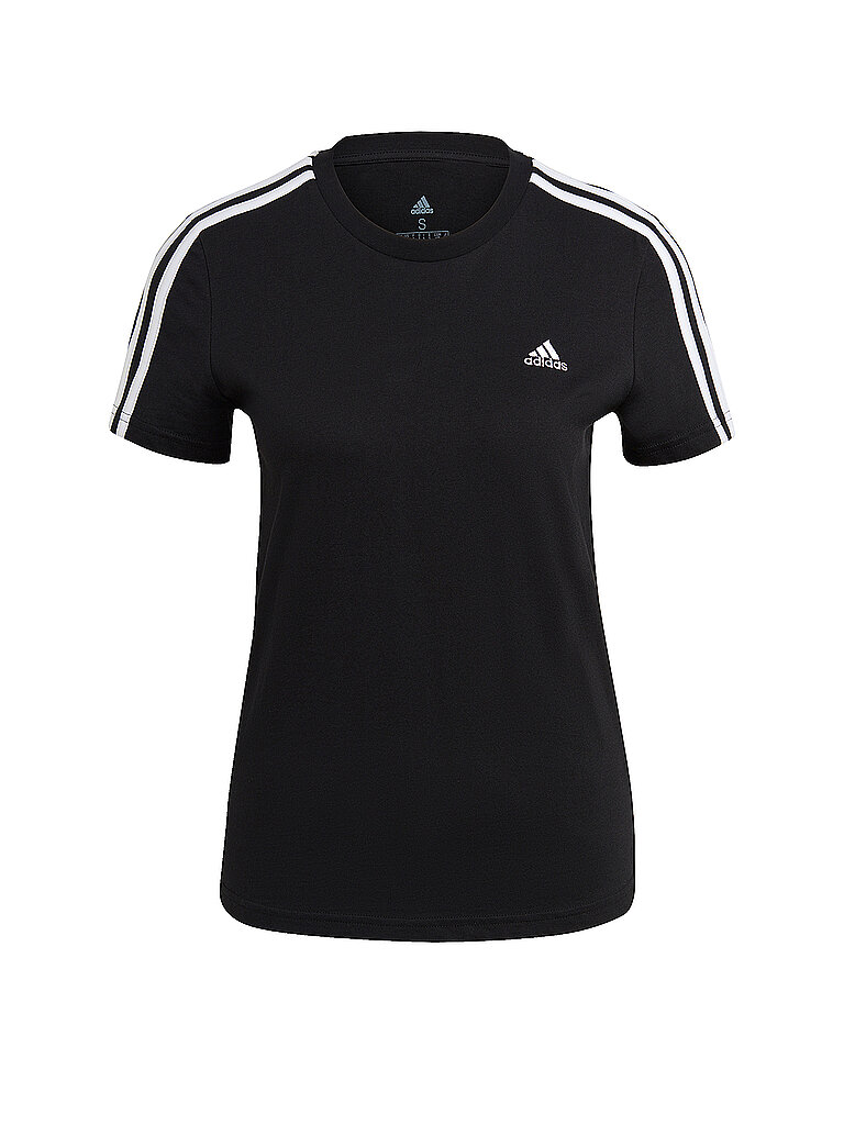 ADIDAS Damen T-Shirt 3-Streifen schwarz | XS